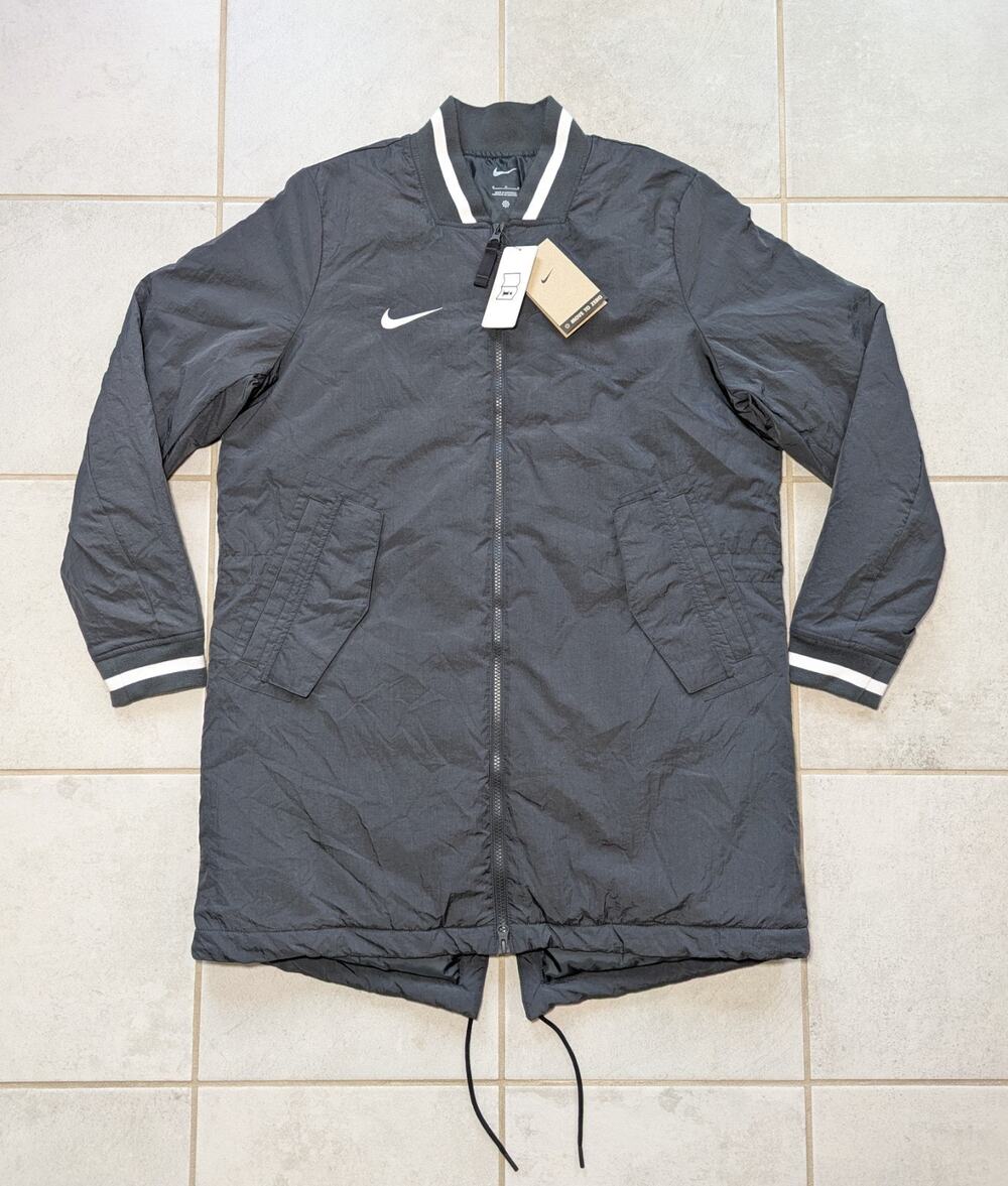 Nike Women's Medium Jacket Long Dugout Bench Black Zip Softball Black Long